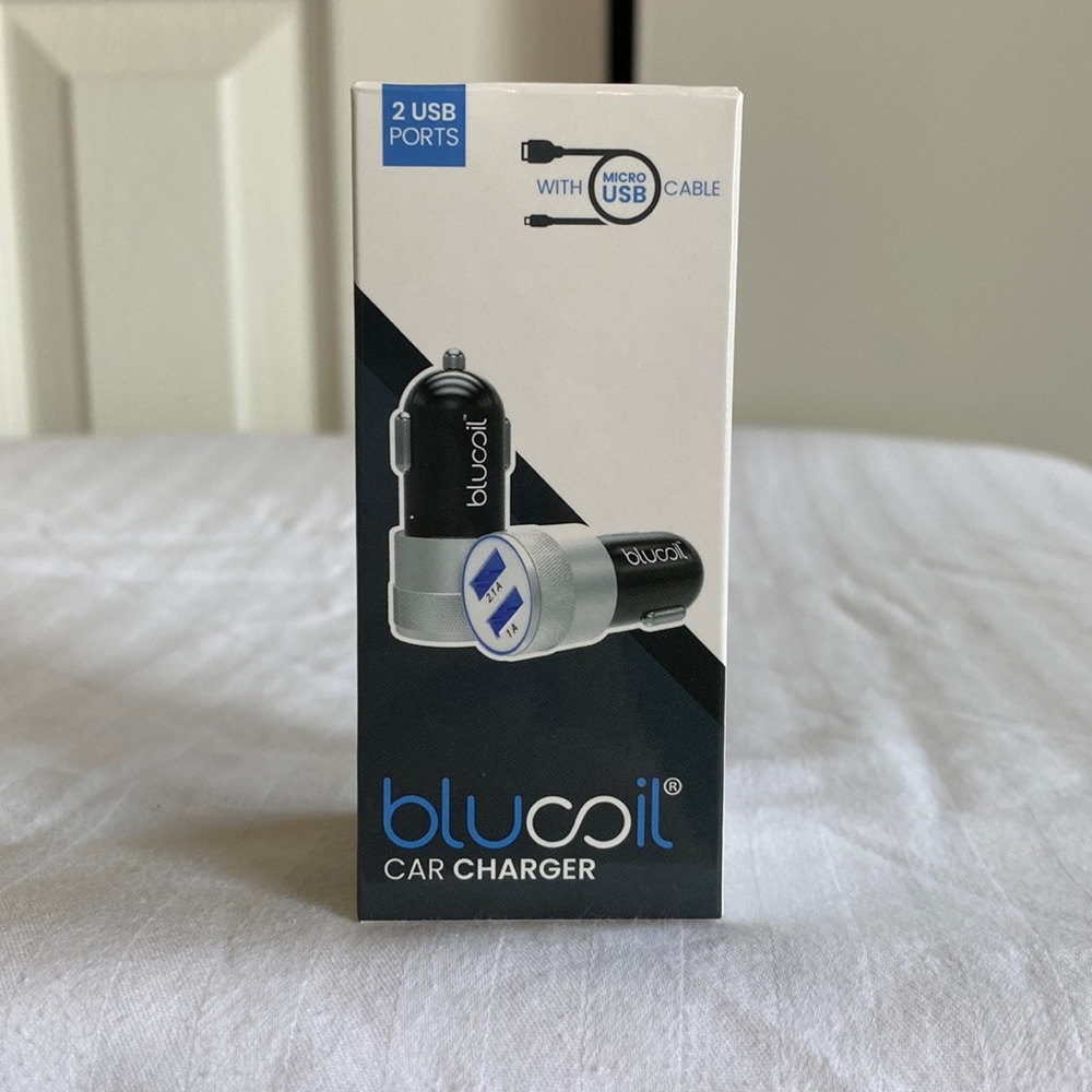 Car 2 Port USB Charger with USB/USB-C Cable